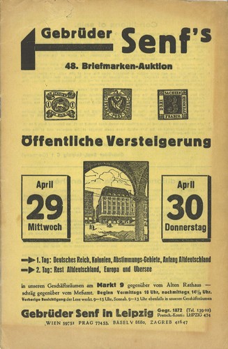 Auktionskatalog gebr senf - gebr.,